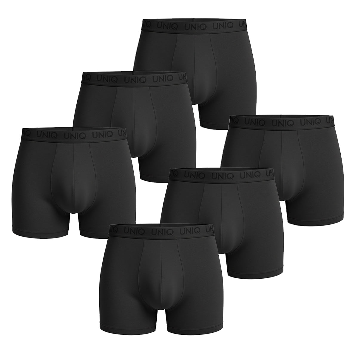 UNIQ BAMBOO BOXERS | 6-PACK TIMELESS BLACK